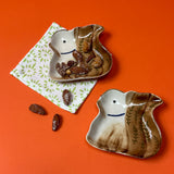 Small Ceramic Squirrel Accent Plates, Set of 2