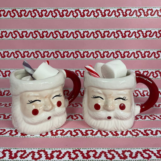 Santa Mugs, Set of 2