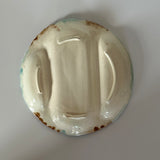 Vintage Ceramic White Asparagus Three-Part Serving Majolica Dish
