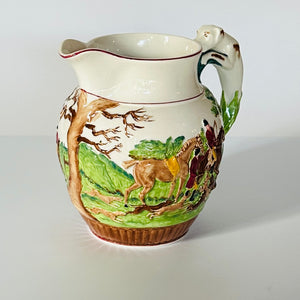 Vintage English Fox Hunting Molded Wedgwood Ceramic Pitcher