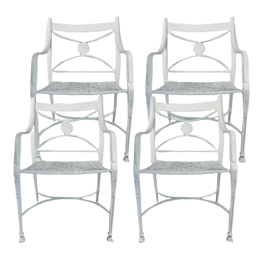 Vintage Metal Patio Chairs, Set of 4