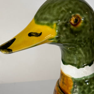 Vintage Lidded Portuguese Ceramic Mallard Centerpiece