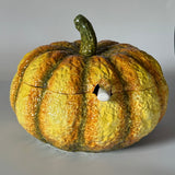 Vintage Oversized Ceramic Pumpkin Tureen/Centerpiece w/Ladle