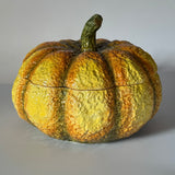 Vintage Oversized Ceramic Pumpkin Tureen/Centerpiece w/Ladle