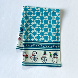 Dancing Christmas Snowmen Tea Towel/Dish Towel/Guest Towel