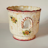 Vintage Italian Hand-Painted Ceramic Handled Pot/Wine Cooler/Planter