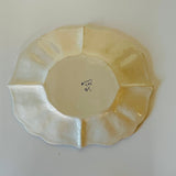 Vintage Italian Floral Ceramic Yellow/Green Scalloped Serving Tray