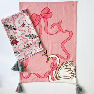 Christmas Swan Tea Towel/Dish Towel/Guest Towel