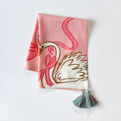 Christmas Swan Tea Towel/Dish Towel/Guest Towel