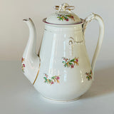 Vintage Floral/Gilt Teapot and Sugar Bowl, Set of 2