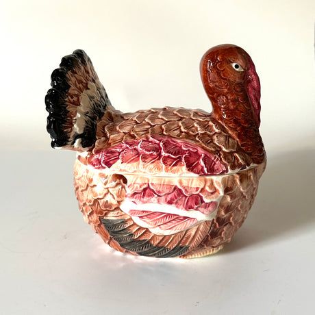 Vintage Small Ceramic Thanksgiving Turkey Tureen/Centerpiece