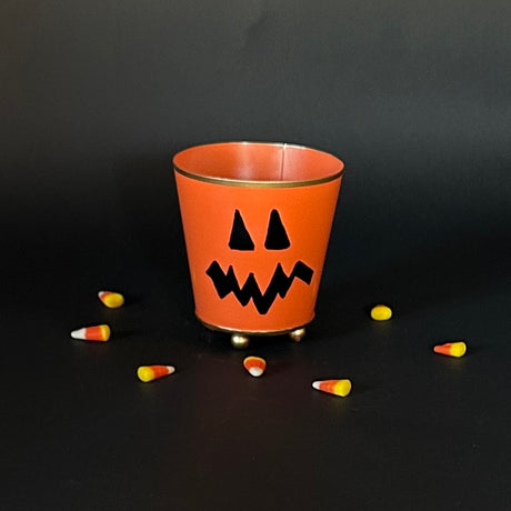 Small Hand-Painted Jack O'Lantern Cachepot by John 04