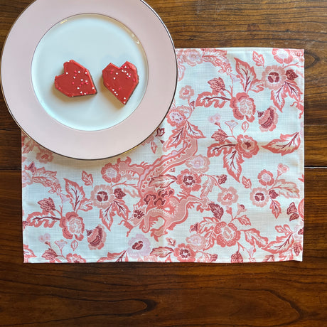 East of the Sun Coral Washable Linen Placemats, Set of 4