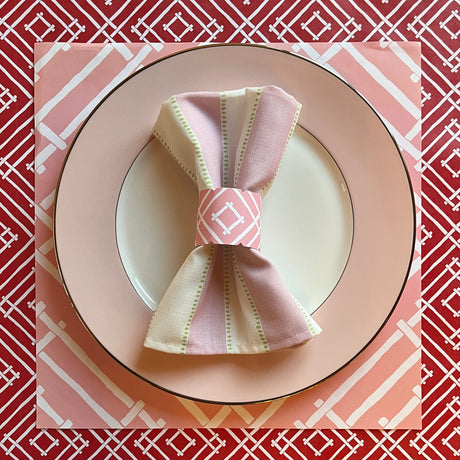 Island House Pink Paper Napkin Rings