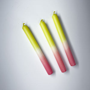 Pale Green/Misty Pink Taper Candles, Set of 3