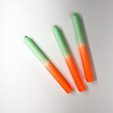 Orange-and-Green Taper Candles, Set of 3