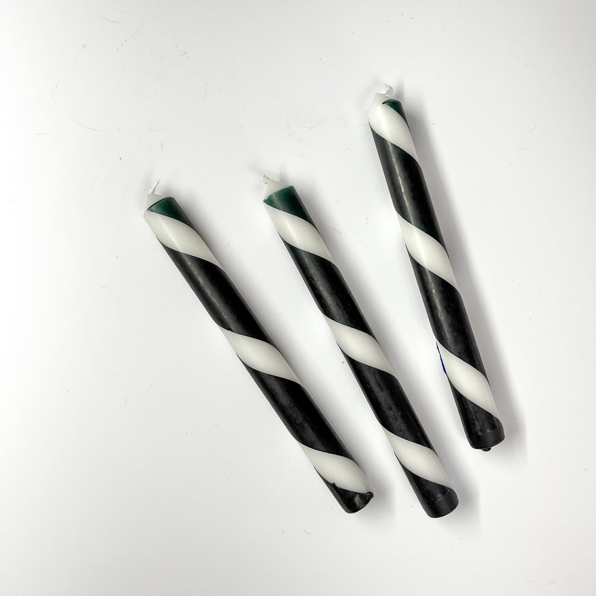 Black-and-White Halloween Taper Candles, Set of 3