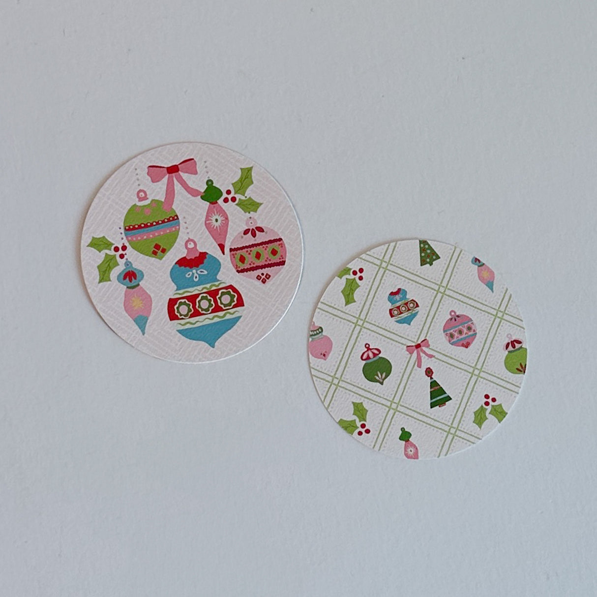 Darling Ornaments Round Paper Christmas Coasters