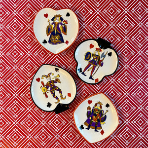 Deck of Cards Vintage Snack Plates, Set of 4