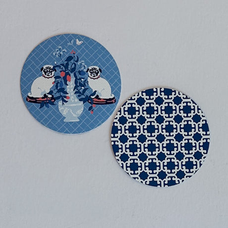 Imperial Palace Blue Round Paper Coasters