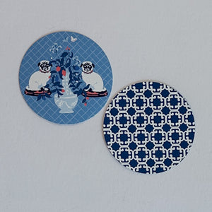 Imperial Palace Blue Round Paper Coasters