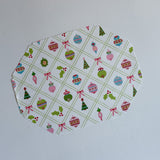Shaped Christmas Ornament Placemats, Set of 10