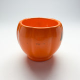 Orange-and-Green Ceramic Halloween Jack O'Lantern Mugs, Set of 6