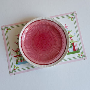 Festive Pagodas Rectangular Paper Christmas Placemats, Pad of 20