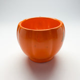 Orange-and-Green Ceramic Halloween Jack O'Lantern Mugs, Set of 6