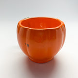 Orange-and-Green Ceramic Halloween Jack O'Lantern Mugs, Set of 6