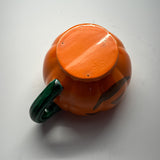 Orange-and-Green Ceramic Halloween Jack O'Lantern Mugs, Set of 6