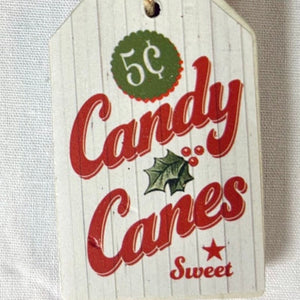 Wood Candy Cane Ornaments, Set of 2