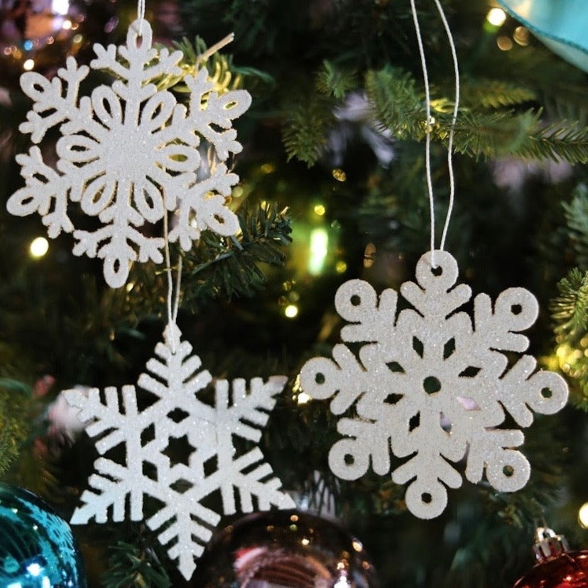Wooden Snowflake Ornaments ~ Set of 3