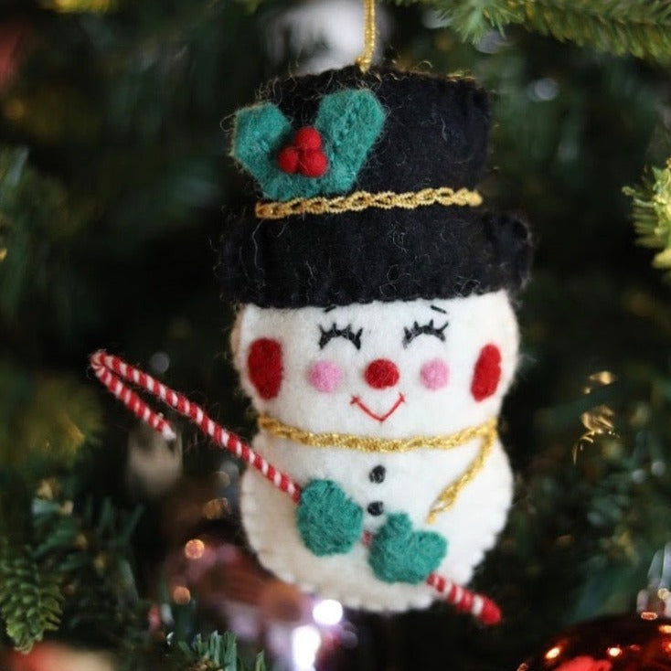 Frosty and Friends Wool Holiday Ornaments, Set of 3