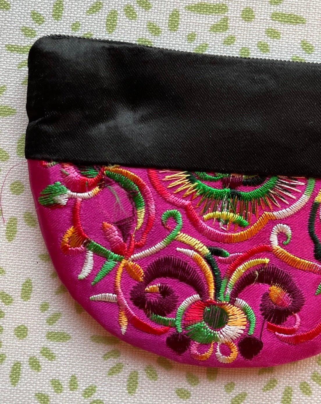 Shanghai Embroidered Pink Silk Coin Purse
