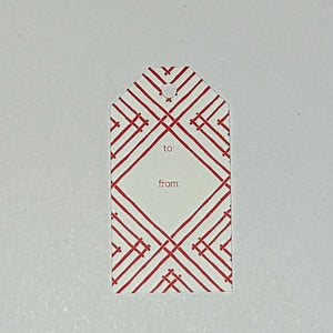 Island House Reverse Geranium Red Gift Tags, Pack of 10