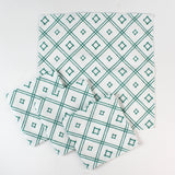 Island House Small Trellis Green Cloth Dinner Napkins, Set of 4