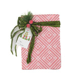 a wrapping paper with a geometric lattice pattern in pink