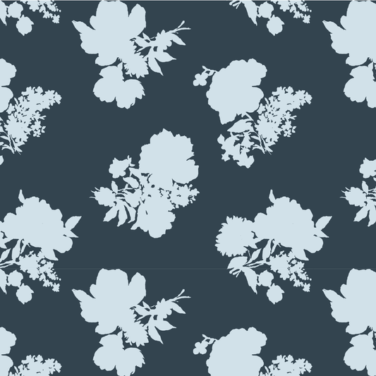 Swans Island Silhouette Navy Blue Outdoor Fabric by the Yard