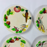 Vintage Italian plates with hand-painted vegetable motifs