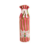 pink and green striped wine bag with “Let’s get jolly!” printed on the front