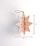 Pink metal star ornament 3.75″ x 5.5″