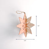 Pink metal star ornament 3.75″ x 5.5″