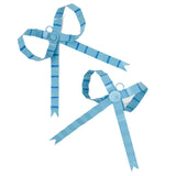 2 Large Blue Bow ornament, one showing the front and the other one shows the back