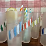 Vintage Jockey Stripe Drinks Glasses, Set of 6