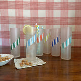 Vintage Jockey Stripe Drinks Glasses, Set of 6