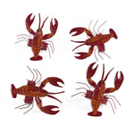 Set of red lobster napkin rings featuring detailed coastal-inspired lobster designs.