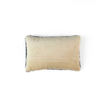 Lobster navy blue throw pillow back view with solid beige fabric and stitched center seam detail.