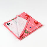 Lobster and Ribbon Stripe Pink Cloth Dinner Napkins, Set of 4
