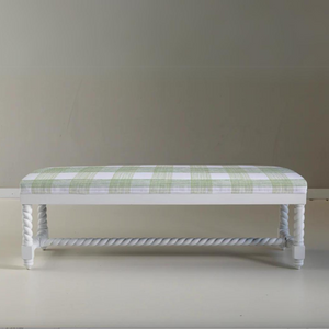 Grand Tour Bench w/Gin Lane Celery Upholstery